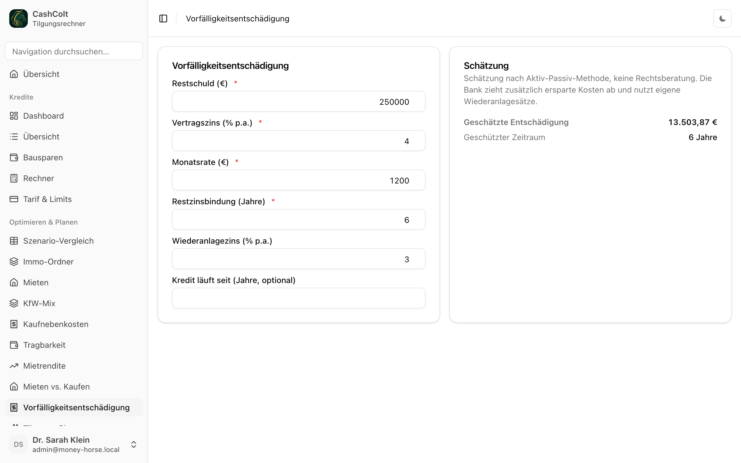 Vorfälligkeitsentschädigung